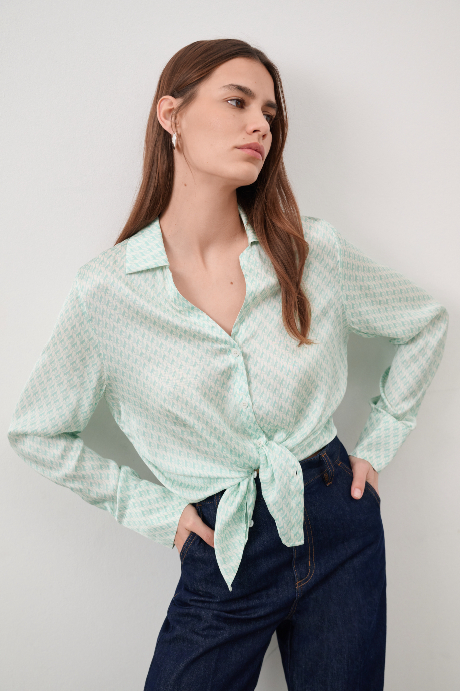 Блузка вискозная с принтом