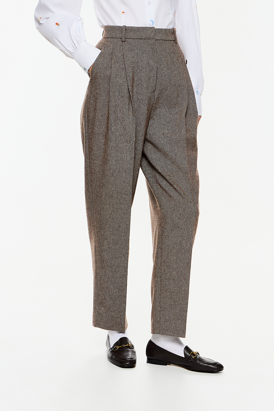 Брюки из шерстяного твида