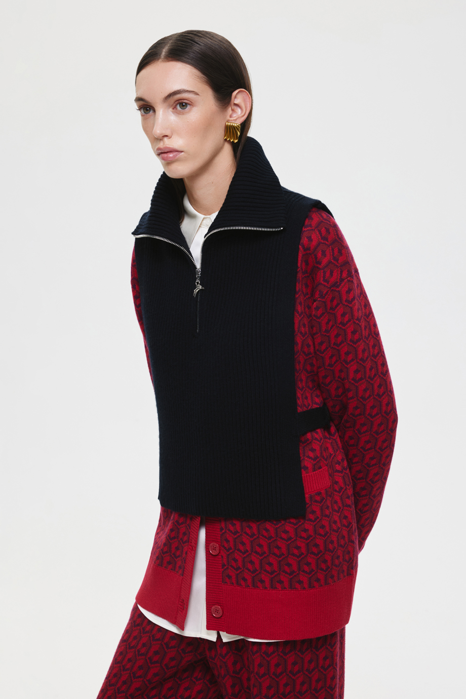 Манишка шерстяная на молнии