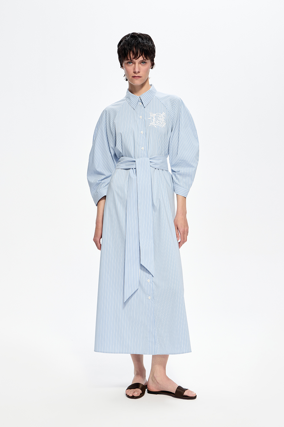 Платье-миди с поясом