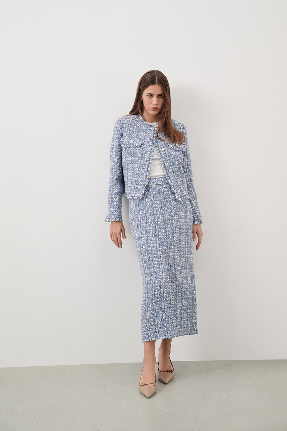 Юбка-карандаш из твида