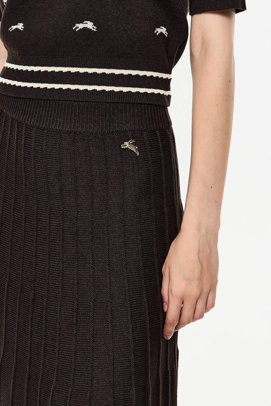 Юбка вязаная из смесового тенселя и кашемира