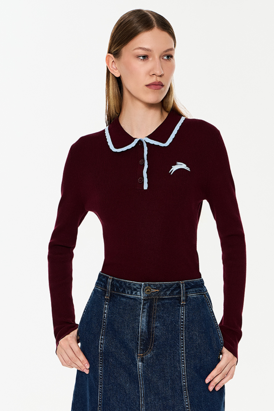 Джемпер-поло с вышивкой