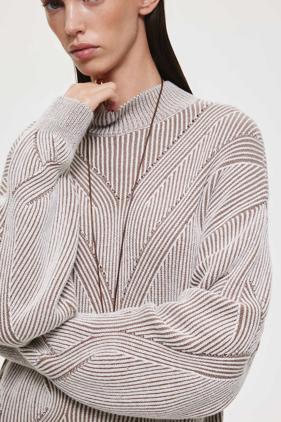 Платье-свитер из шерсти и хлопка