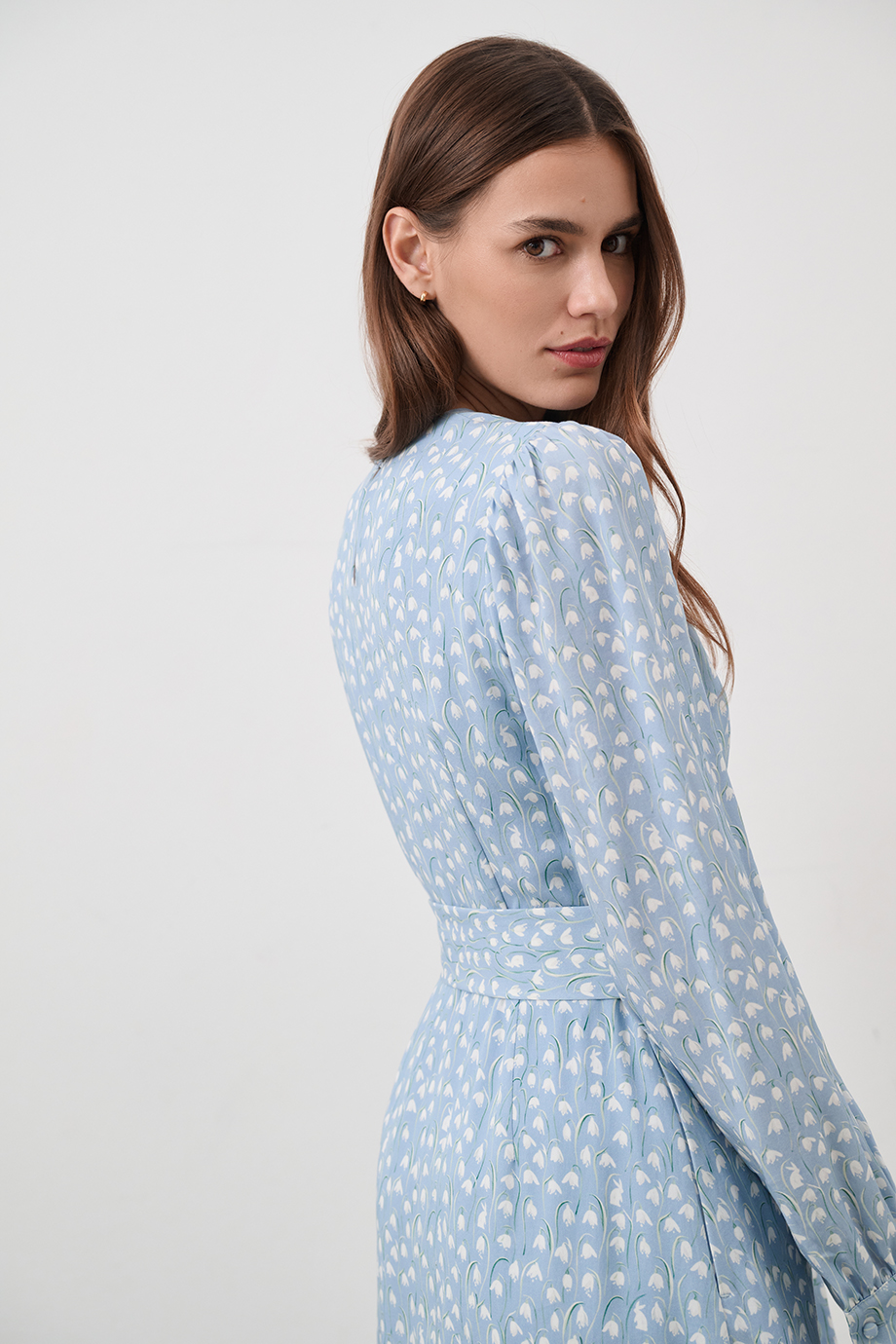 Платье приталенное с принтом