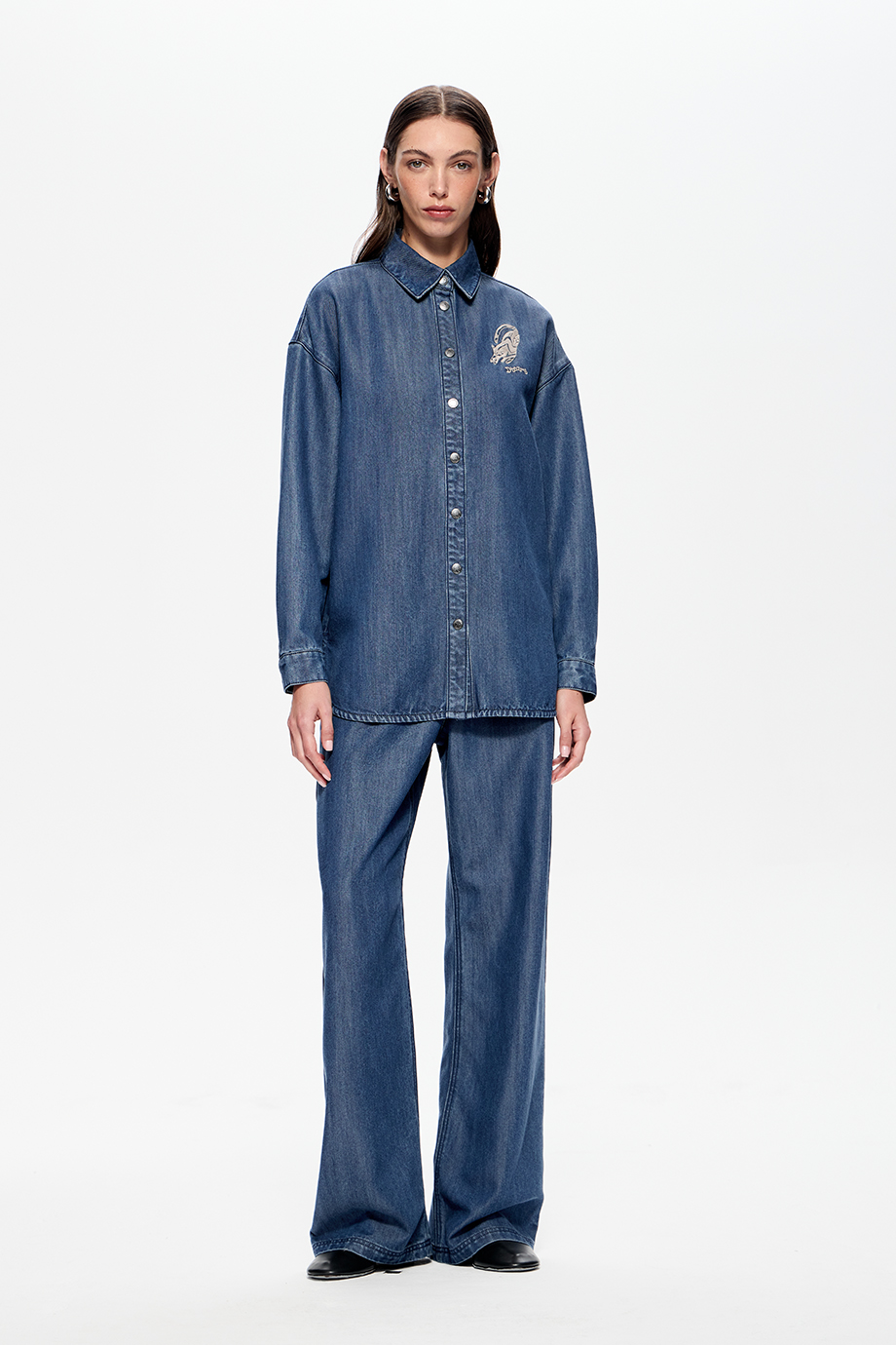 Рубашка джинсовая из тенселя