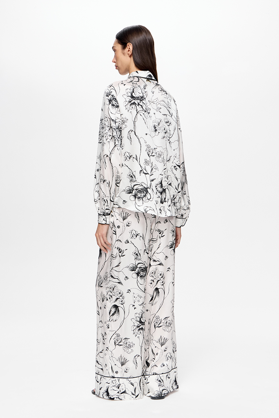 Брюки шелковые с принтом