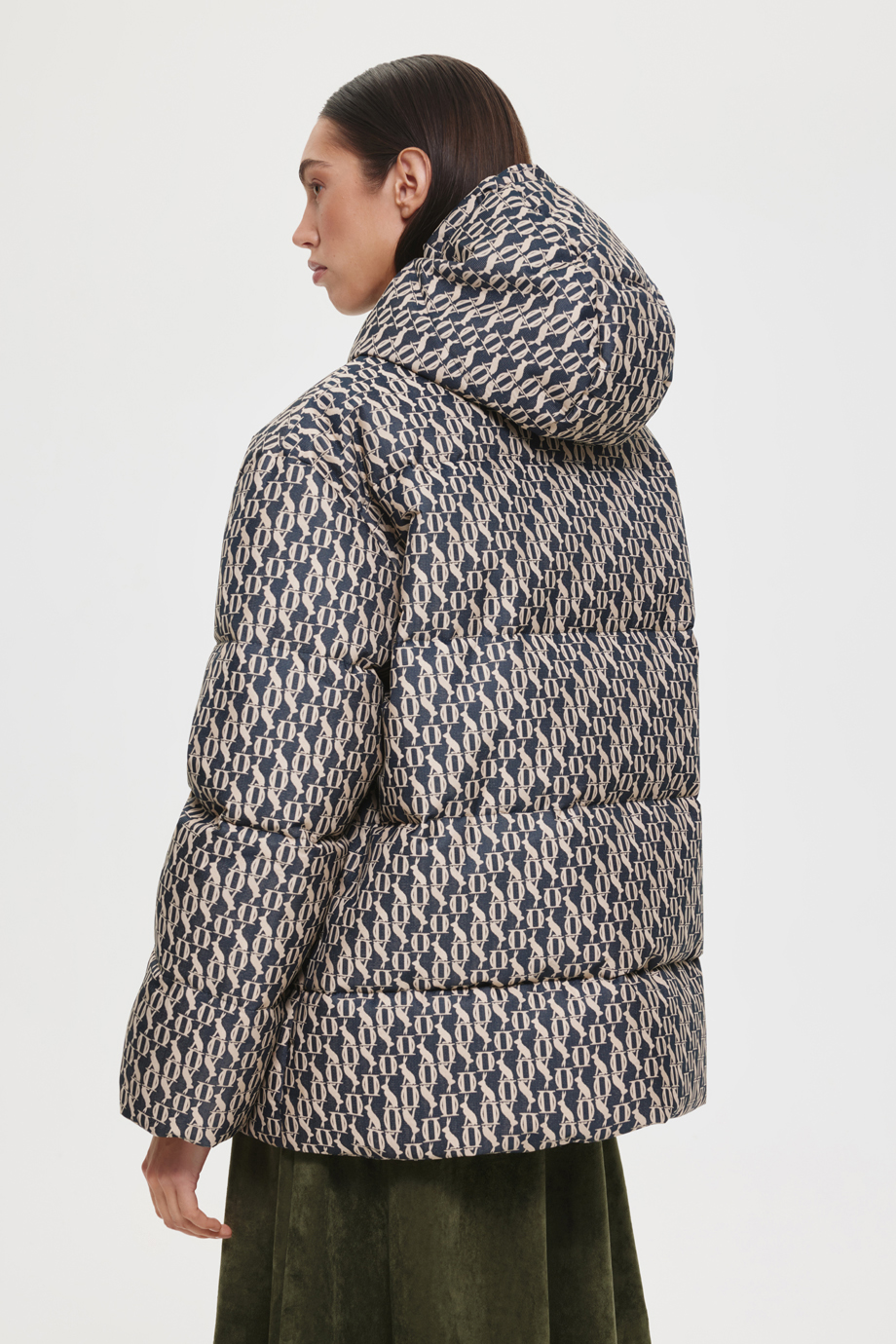 Пуховик жаккардовый
