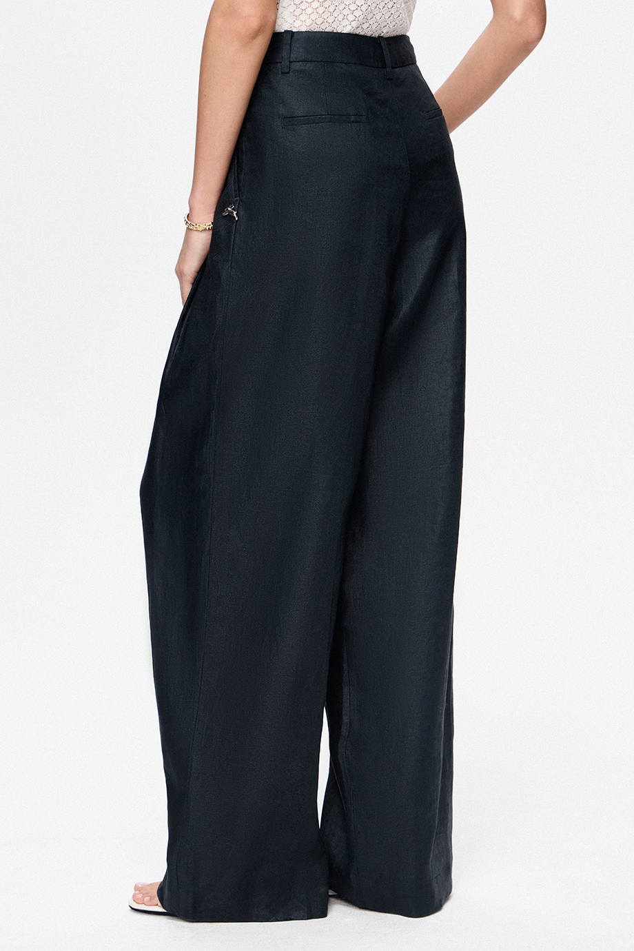 Брюки льняные широкие