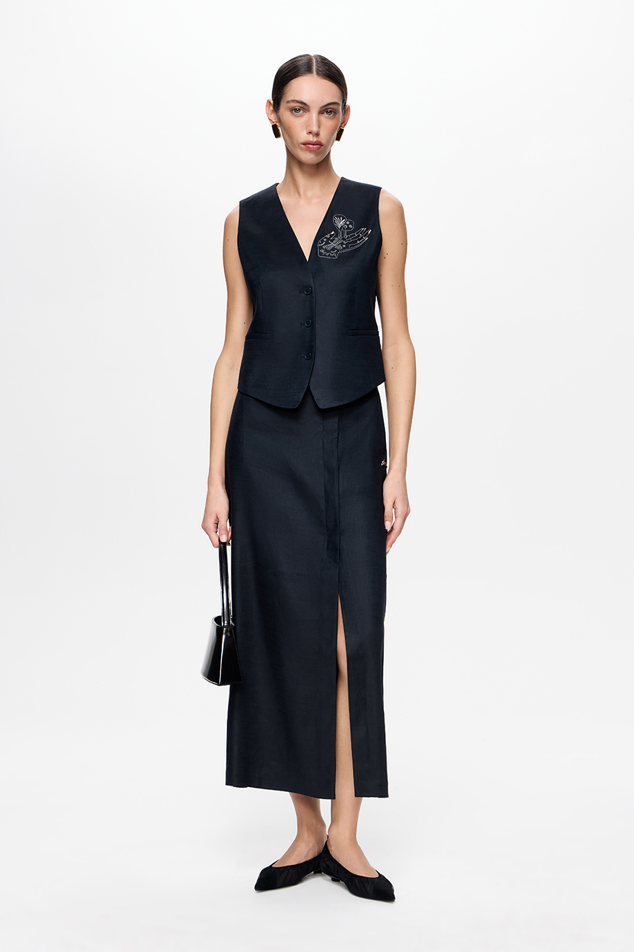 Льняной жилет