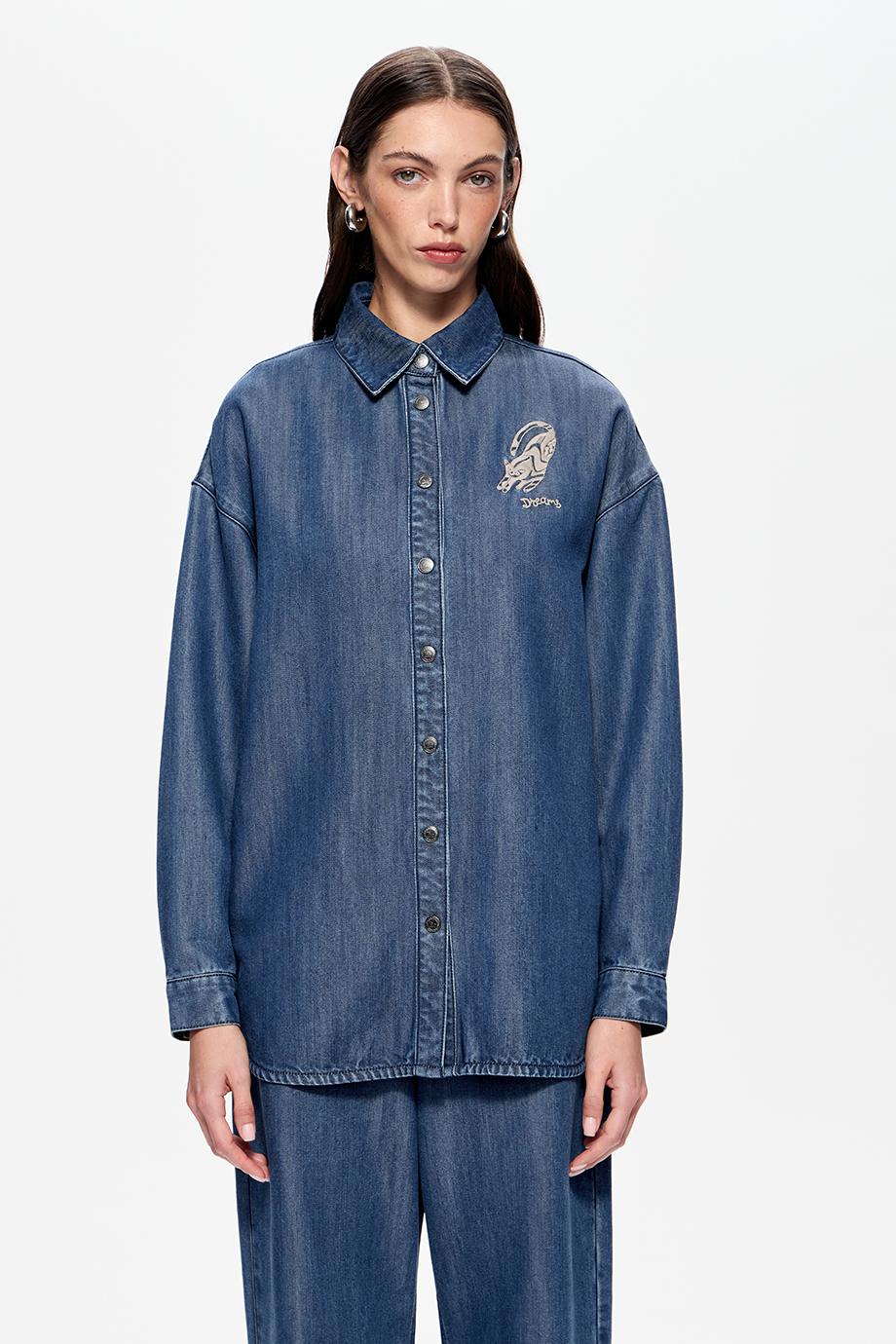 Рубашка джинсовая из тенселя