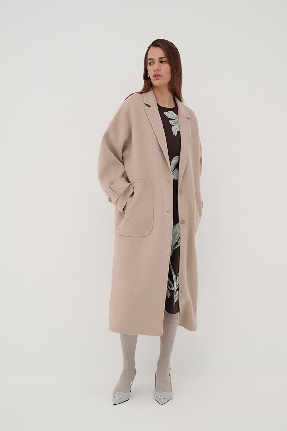 Пальто-кокон из шерсти