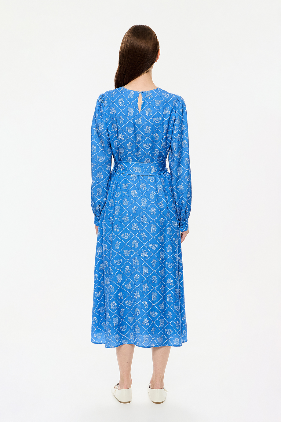 Платье приталенное с принтом