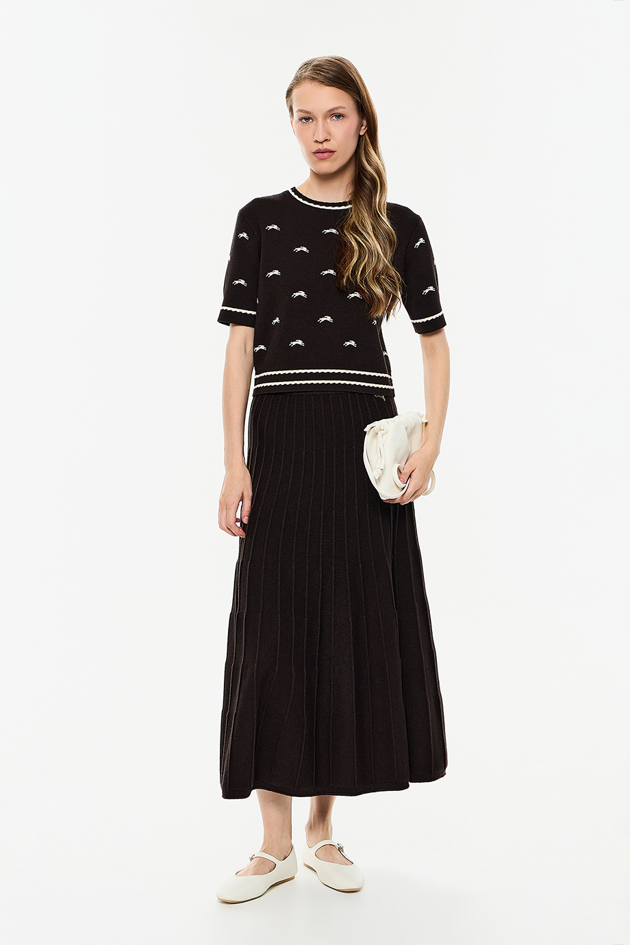 Юбка вязаная из смесового тенселя и кашемира