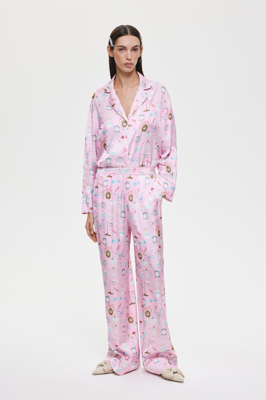 Брюки пижамные с принтом