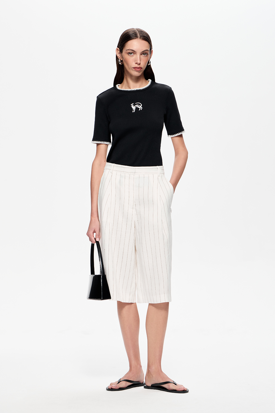 Шорты-бермуды из смесового льна