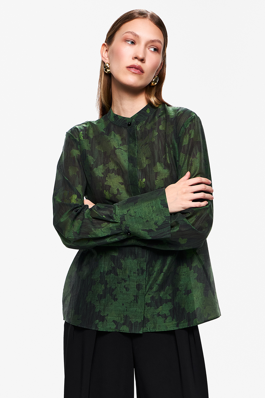 Блузка из тенселя с принтом