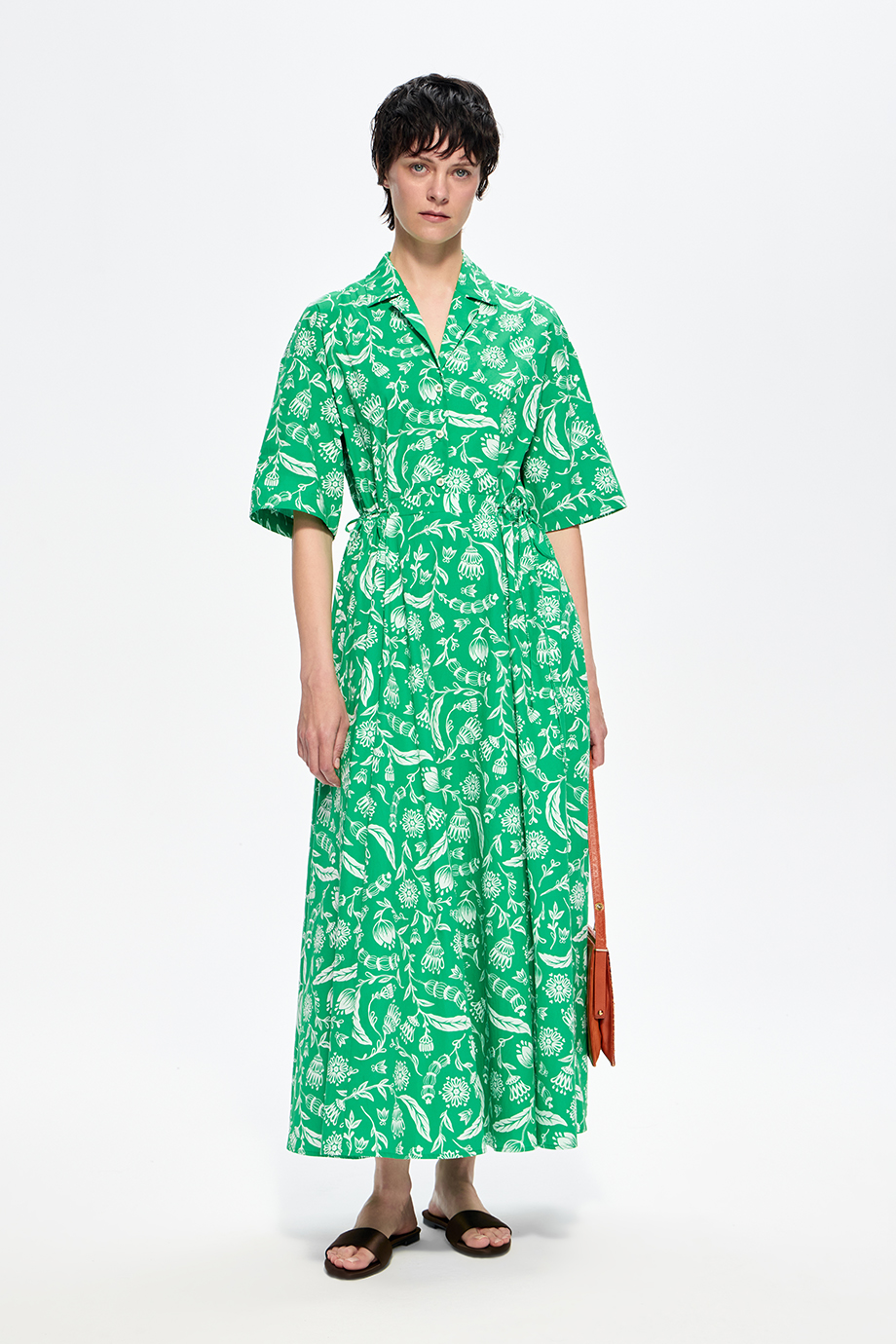 Платье-рубашка с принтом