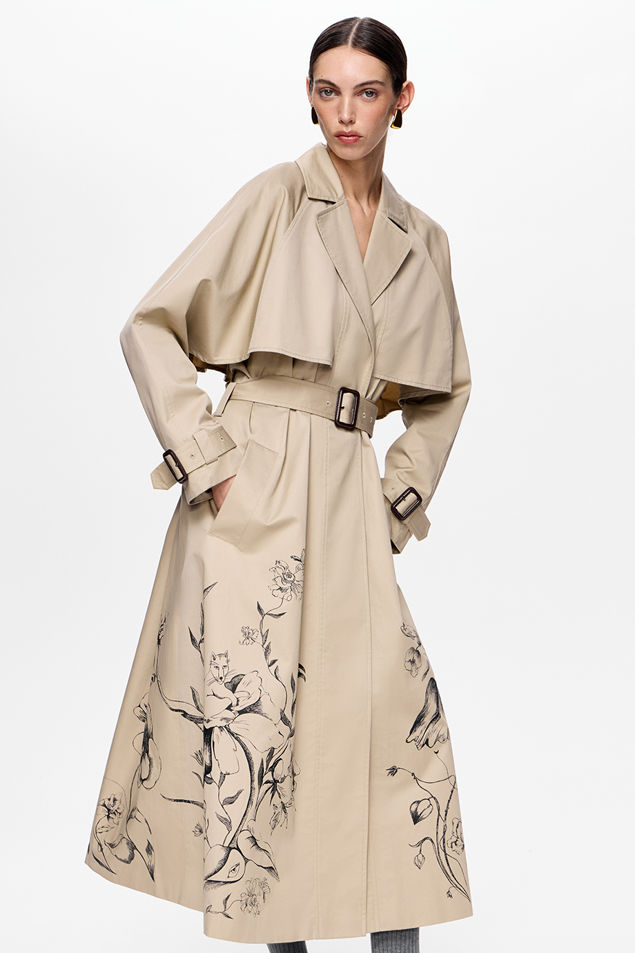 Тренч с принтом