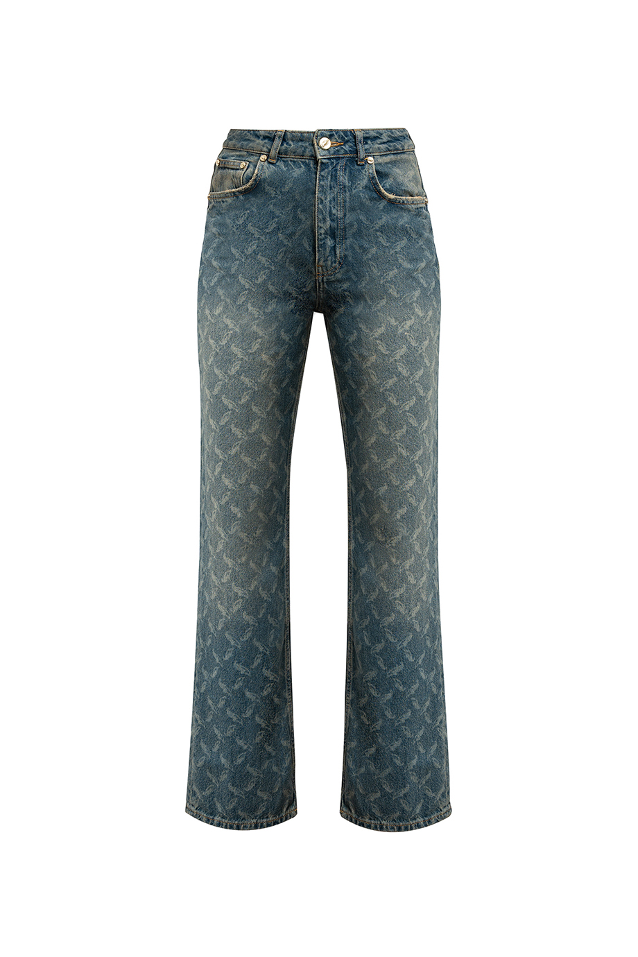 Джинсы straight с паттерном Джинсы straight с паттерном