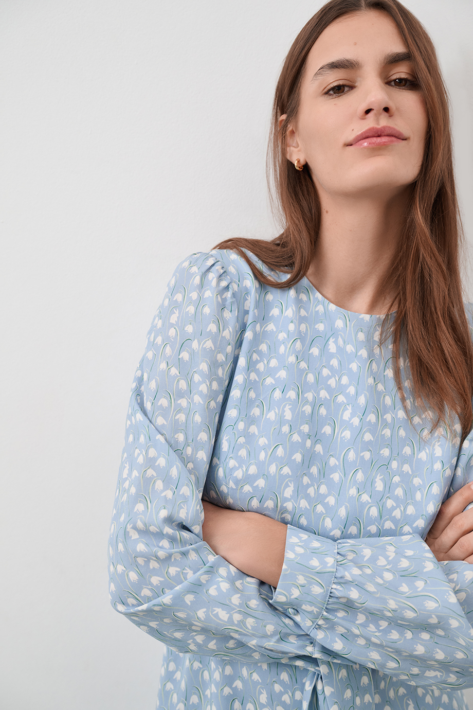 Платье приталенное с принтом