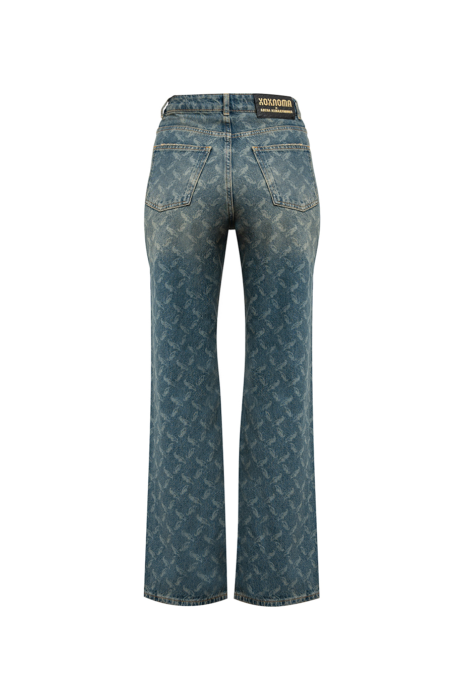 Джинсы straight с паттерном