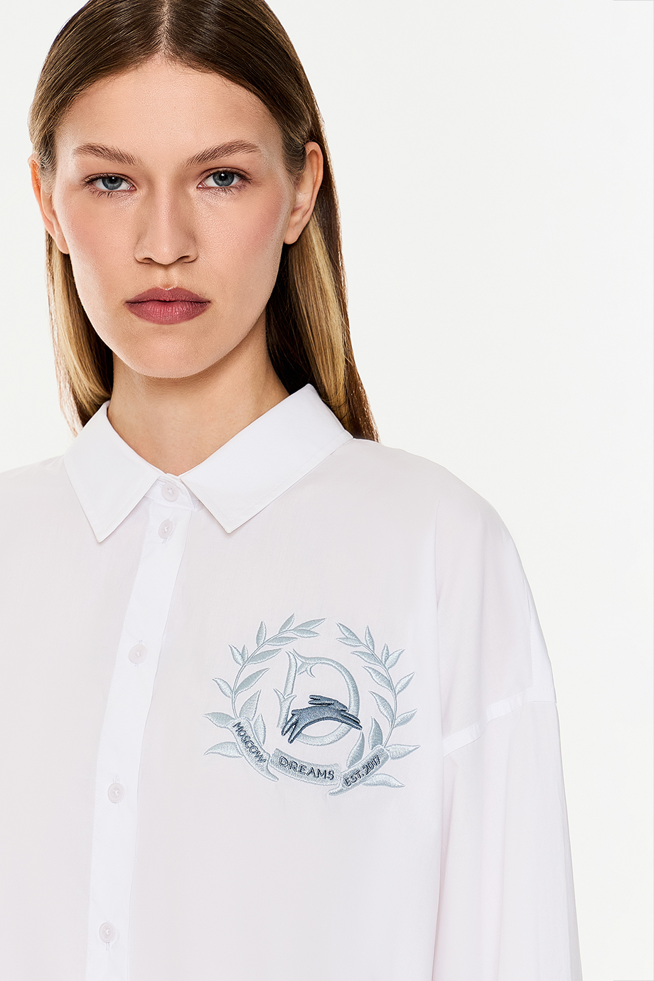 Хлопковая рубашка с вышивкой