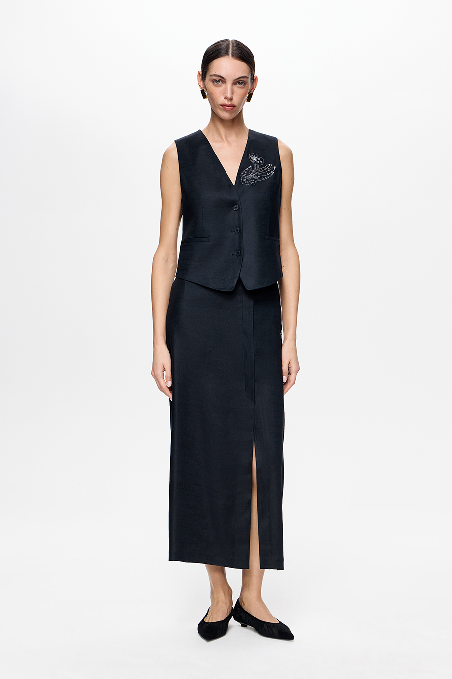 Льняной жилет