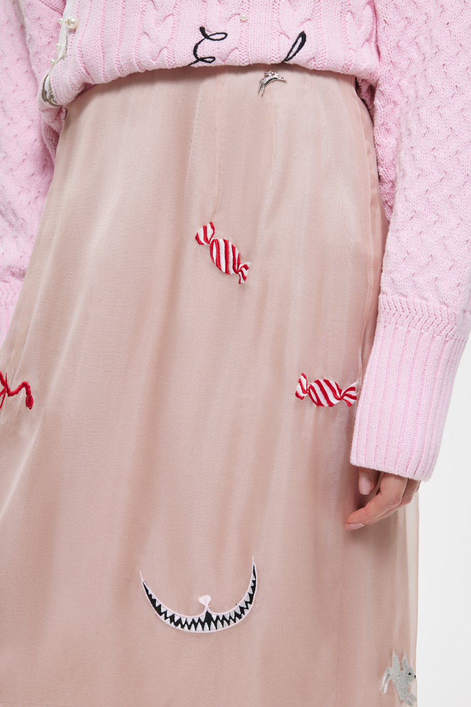 Юбка из шелковой органзы с вышивкой