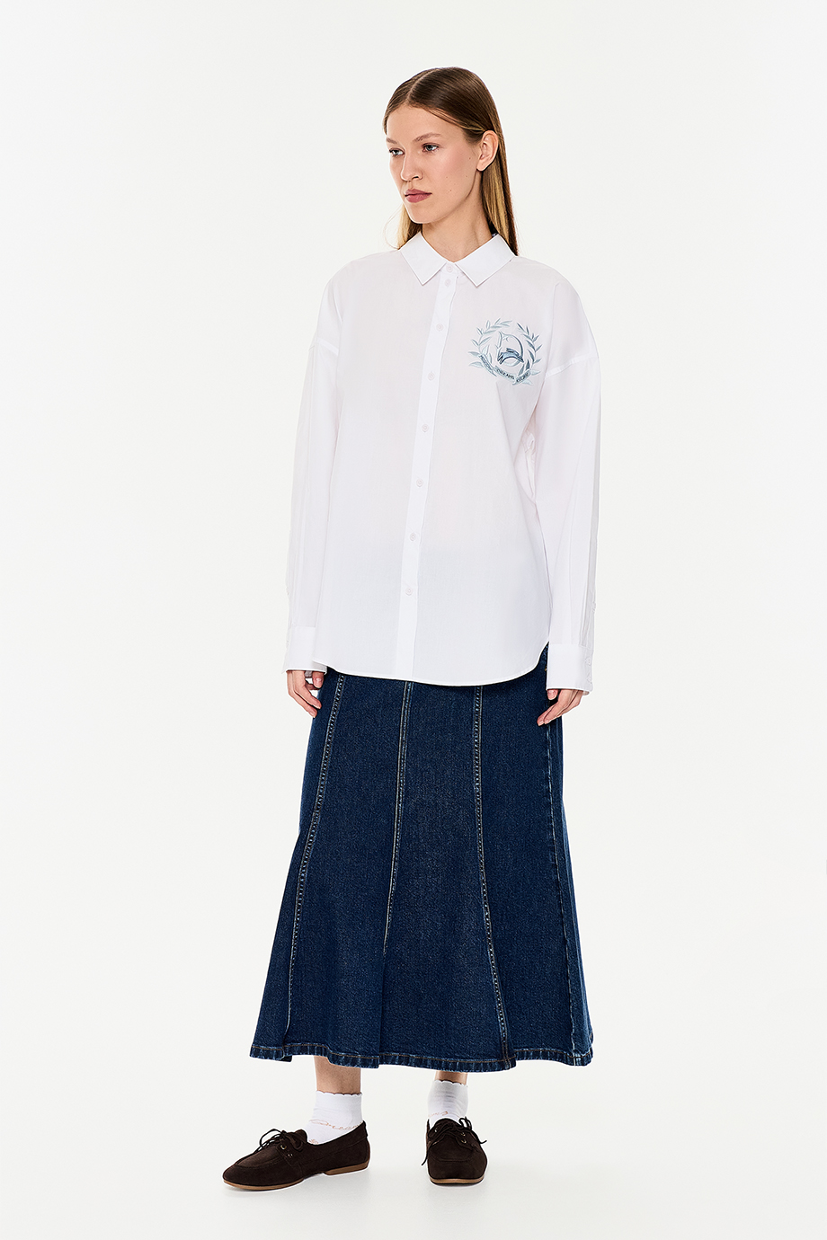 Хлопковая рубашка с вышивкой