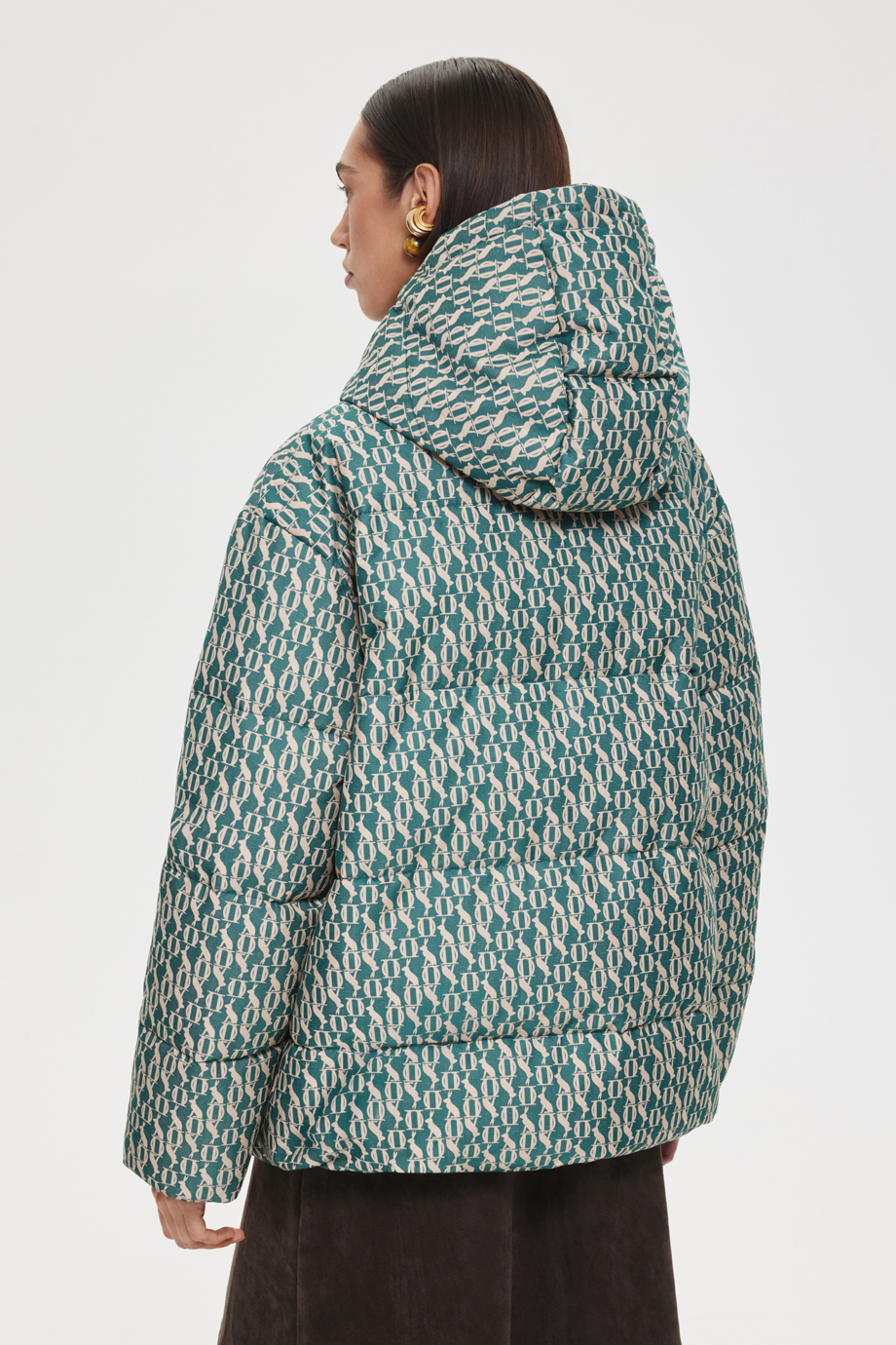 Пуховик жаккардовый